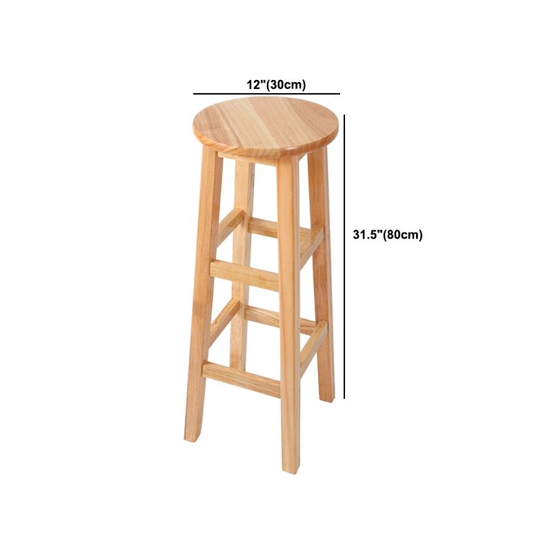 Contemporary Wood Stool Round Stool in Matte Finish for Indoor