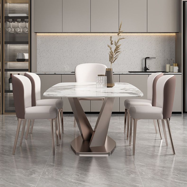 Contemporary Rectangle Table Set 1/4/5/6/7 Pieces Dining Set for Kitchen