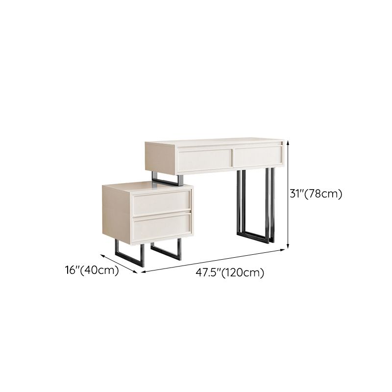 15.74" Wide Vanity Set with Drawer Bright White Wood Make-up Vanity