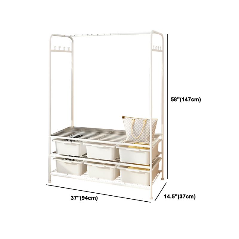 Contemporary Metal Wardrobe Cloth Rod Included Wardrobe Closet for Bedroom