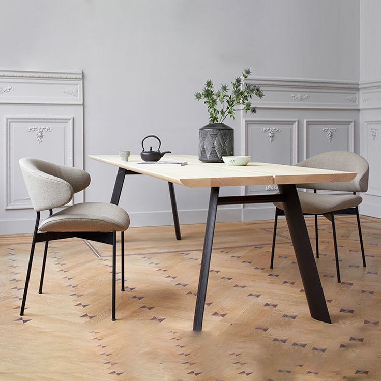 Kitchen Industrial Dining Chair Open Back Upholstered Armless Chair