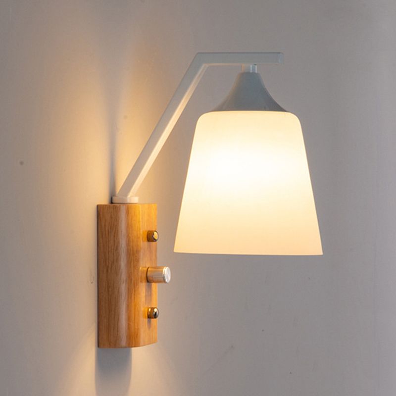 Modernist Wall Sconce Tapered Glass Sconce Lighting for Bedroom