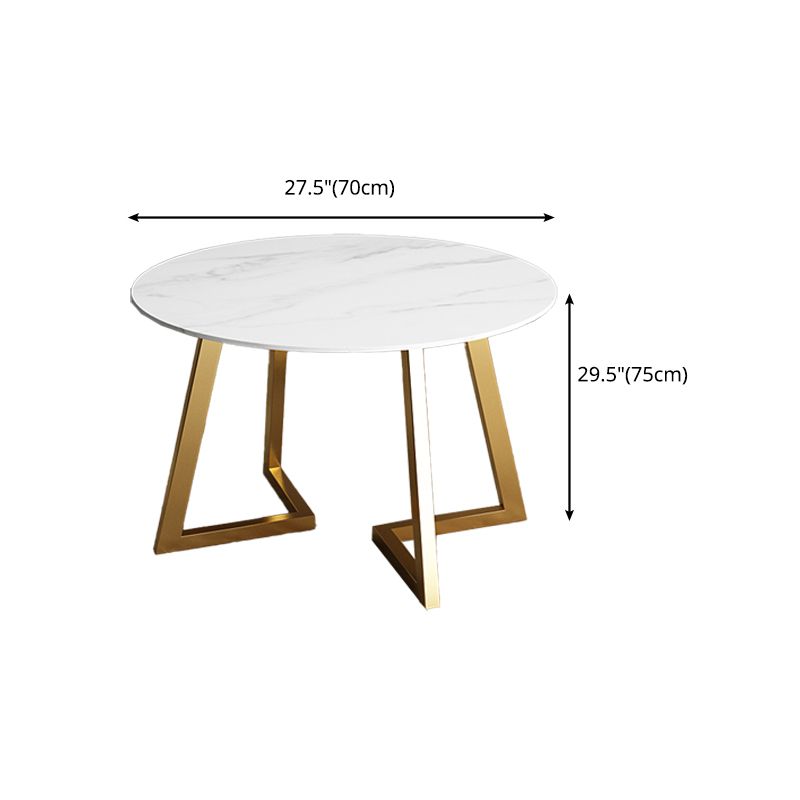 Glam 1/7 Pieces Dining Set Circular Stone Dining Table for Dining Room
