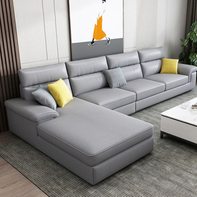 Slipcovered Sectional Pillow Top Arm Sofa & Chaise with 4 Seaters