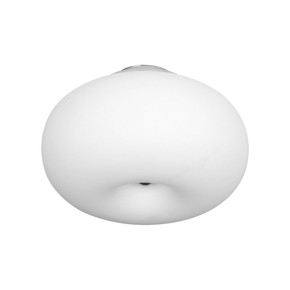 11"/15"/18" Wide Oblong Ceiling Flush Mount Light Modernist 1 Head White Flush Mount Lamp with Glass Lampshade for Balcony