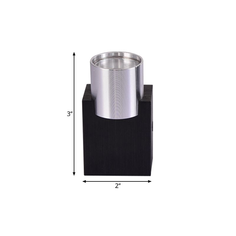 Tube Disco Pub Wall Light Fixture Aluminum Simple 3"/4.5" H LED Wall Mount Lighting in Silver, Blue/Yellow/Purple Light