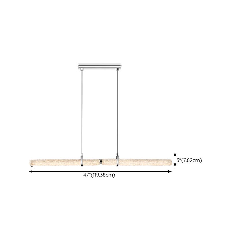 Light Luxury Glass Hanging Lamp Cylinder Shape Island Light Fixture for Dining Table
