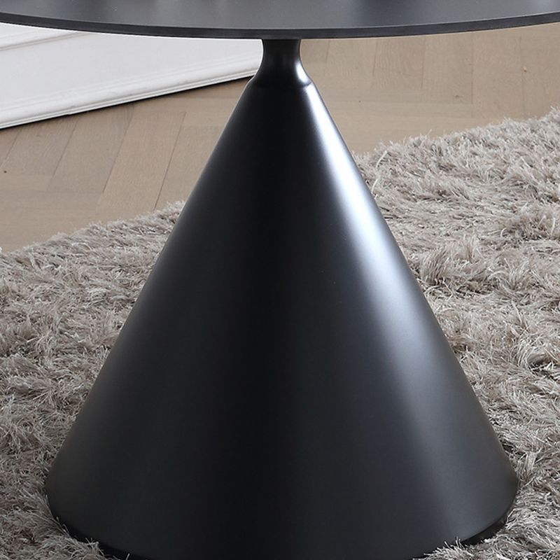 Contemporary Style Dining Round Table Sintered Stone Table with Metal Legs for Home