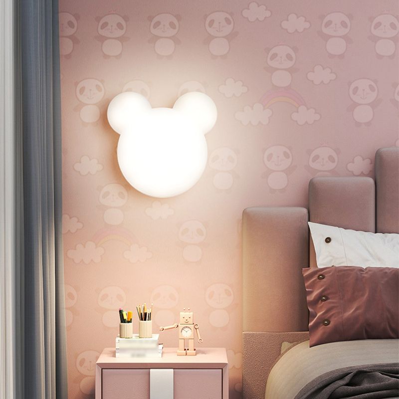 Children Style Wall Lamp 1-Light LED Wall Mount Lamp with Plastic Shade for Kid's Room