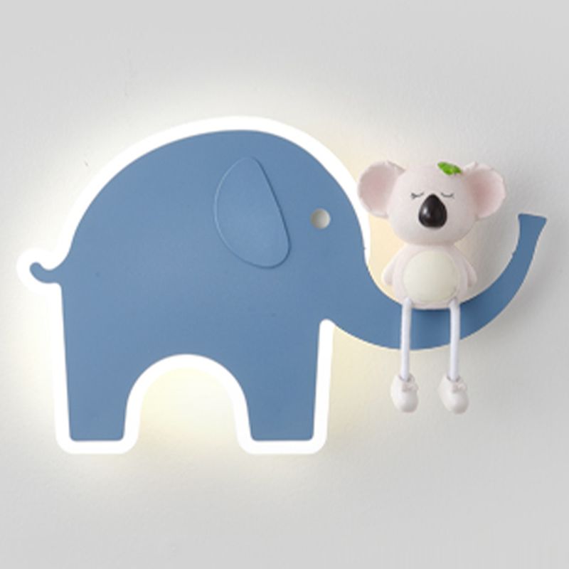 Cartoon Style Wall Light Colorful Metal Wall Lamp for Children's Room (Included Doll)