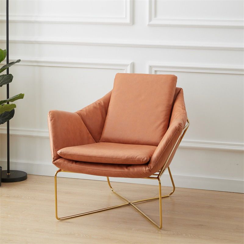 Arm Chair 27.55" L x 27.55" W x 29.52" H Cross Accent Armchair with Loose Back