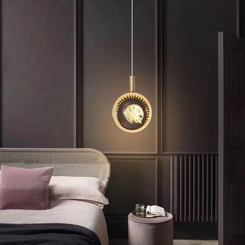 Kristall Löwenzahn Anhänger Leuchtenleuchte Einfachheit Gold LED Deckenlampe für Schlafzimmer