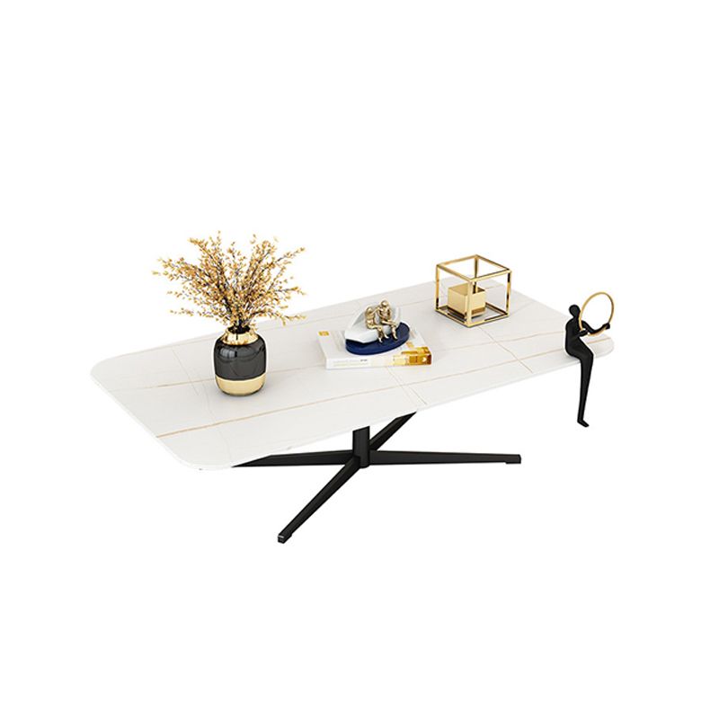 Abstract Coffee Table Rectangle Slate/Marble Top Coffee Cocktail Table