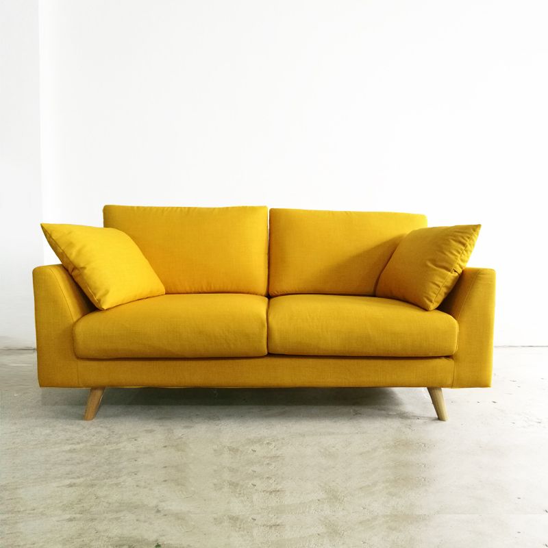 32.3 " H Contemporary Linen Flared Arm Loveseat with Pillows