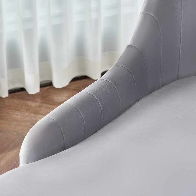 Glam with Arms Solid Color Chaise Round Arms for Bedroom Living Room