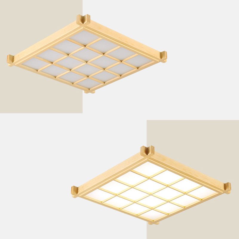Apparecchio di illuminazione a soffitto da incasso in legno Plafoniera moderna a LED per soggiorno