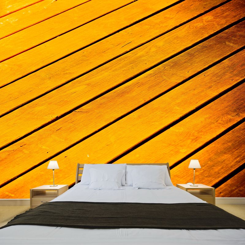 Wooden Mural Personalized Size Wall Covering for Sleeping Room, Stain Resistant