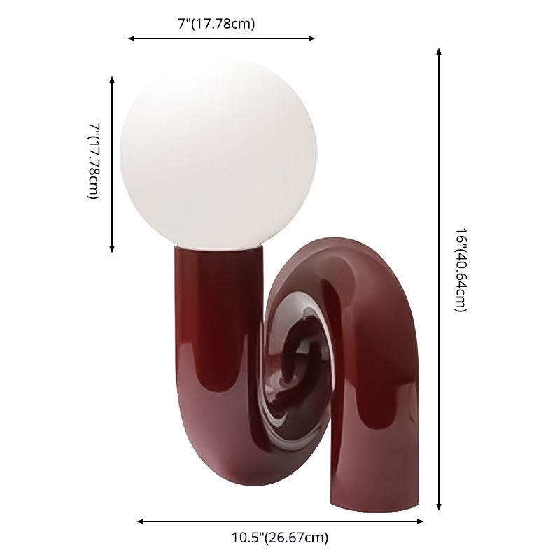 Twist Artistic Base Glass Globe Table Table Lampe Nordic Simplicité Résine Éclairage Resin en rouge