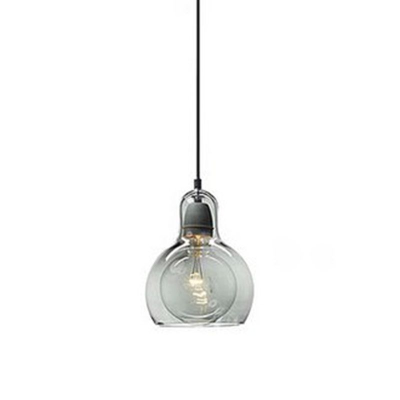 Double-layer Glass Shade Mini Pendant Light Gourd Shaped Contemporary Simplicity Hanging Lamp