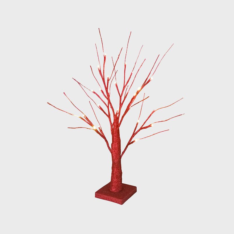 Éclairage de table de nuit à arbre rouge