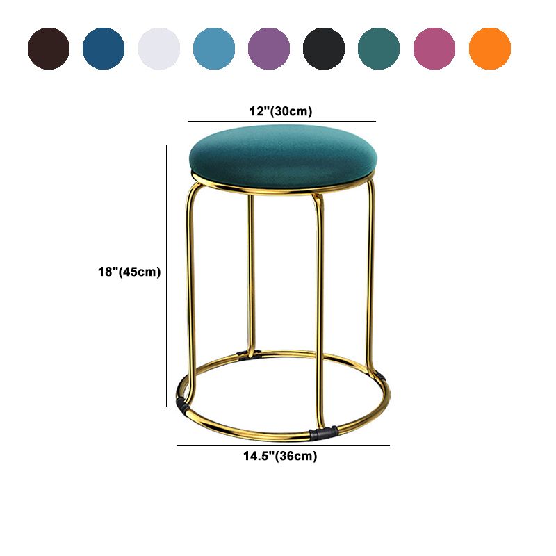 Glam Mental Leg Solid Ottoman Velvet Standard Fade Resistant Solid Color Round Ottoman