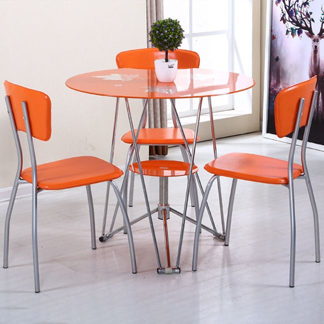 Tavolo da pranzo rotondo contemporaneo tavolo in vetro temperato con tavolo da piedistallo