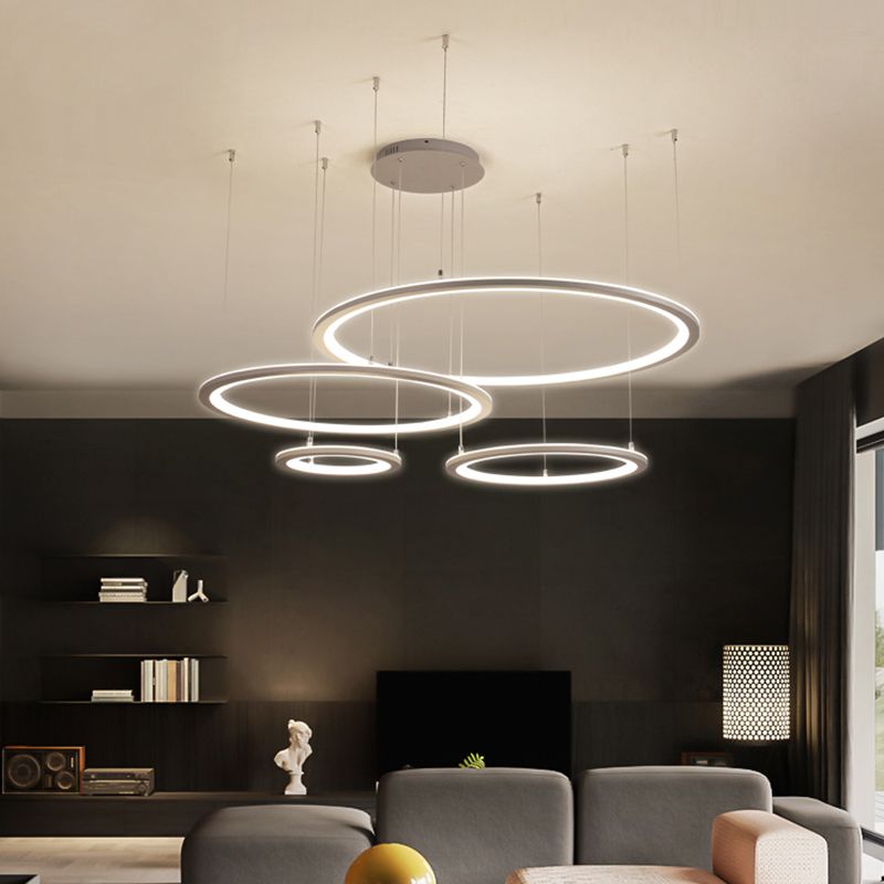 Moderne kroonluchters voor eetkamer meerdere ringen Opgebroken verlichtingsarmaturen