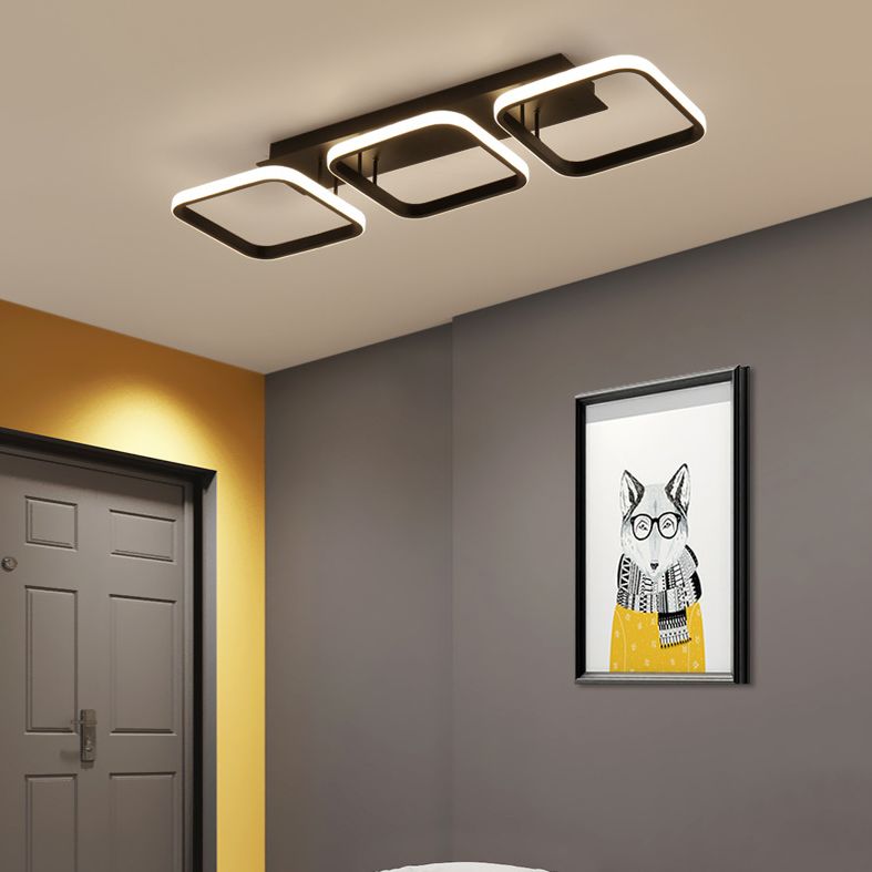 Geometric Semi Flush Mount Light Fixture Contemporary Acrylic Ceiling Mounted Fixture for Hallway