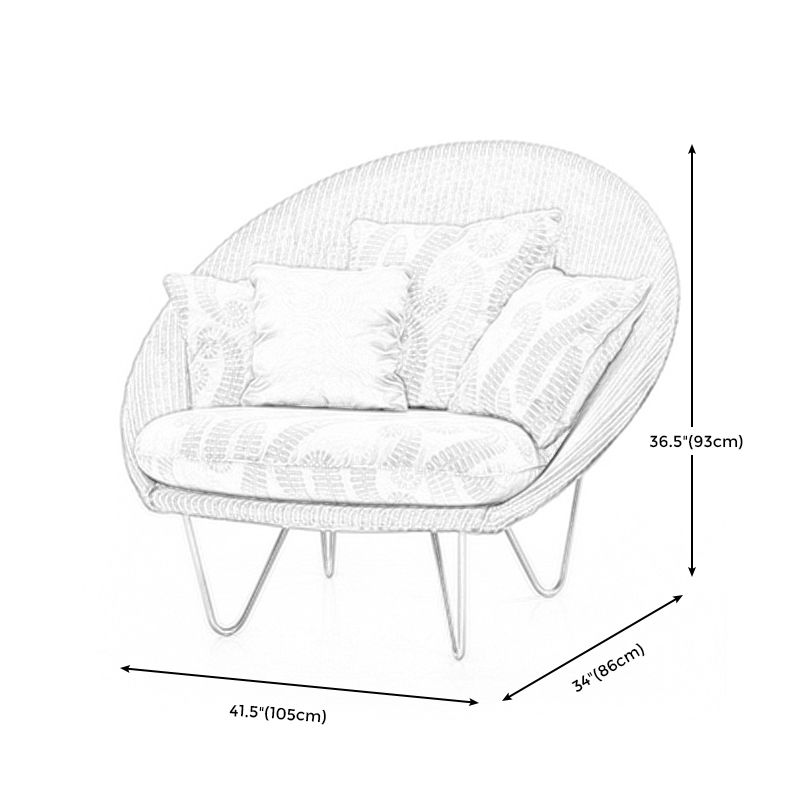 41.34"L x 33.86"W x 36.61"H Contemporary Woven Back Papasan Chair