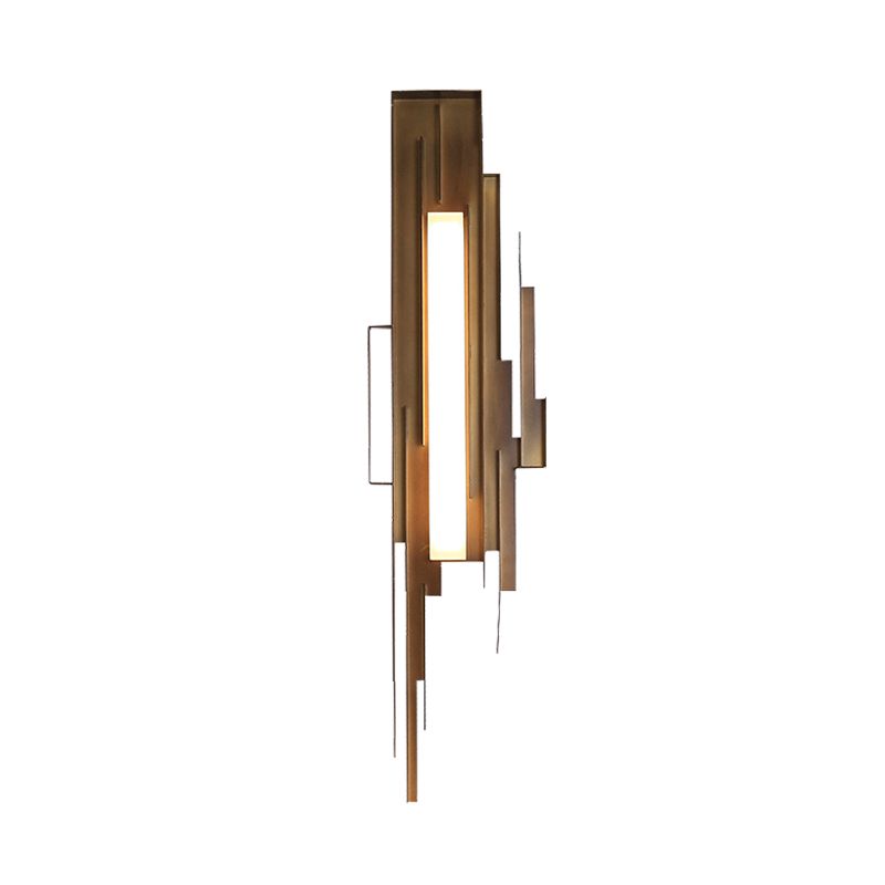 1 Bulb Irregular Shape Sconce Lamp Tradition Metal Wall Lighting Fixture in Brass/Gold with Tip toward Left/Right