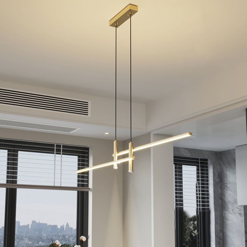 Lampadini del lampadario lineare Luci dell'isola Accensione a sospensione moderna per l'isola della cucina