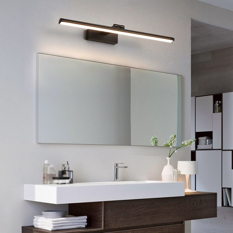 Aluminum Strip Mirror Light Modern Minimalist 1 Light Wall Sconce for Bathroom