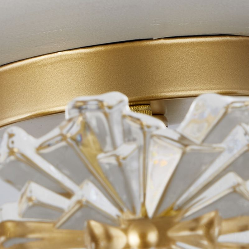 Plafonnier de forme ronde, montage encastré en fer de Style Simple et moderne avec abat-jour en verre pour allée et chambre à coucher