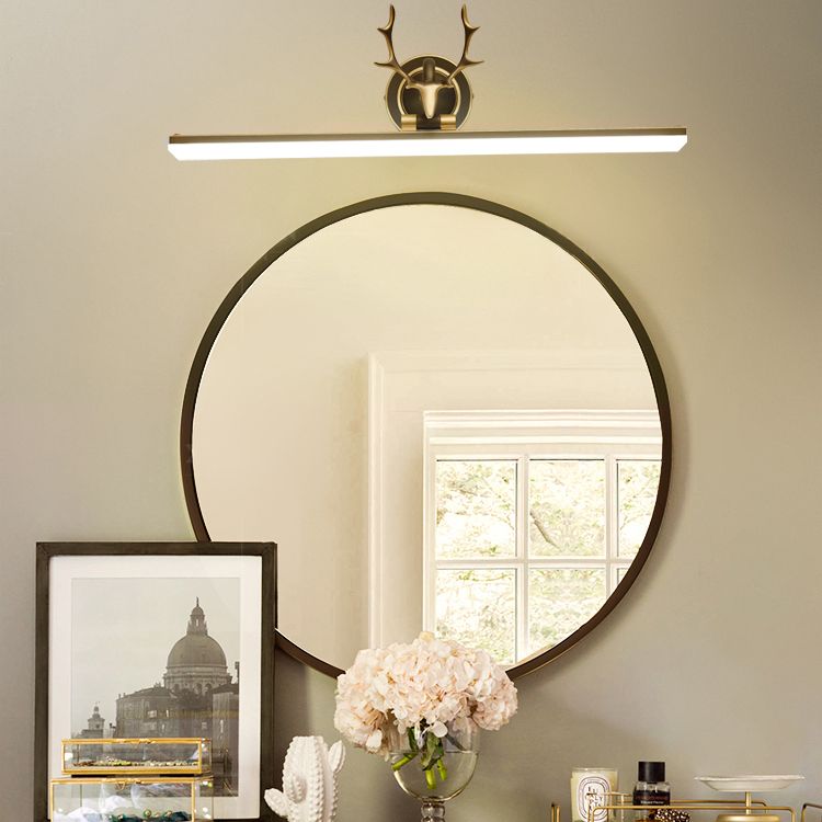 Koper LED lineaire wandkandel in moderne luxe stijl acryl wandlicht met gewei decoratie