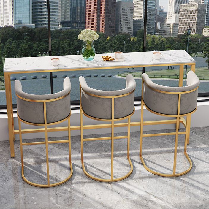 Upholstered Dining Stools Low Back Bar Stools with Metal Base