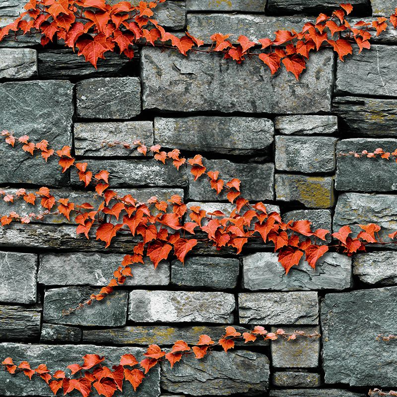 Wallpaper Roll Brick Print Multi Colored Industrial Fashion Non-Woven Wall Decor