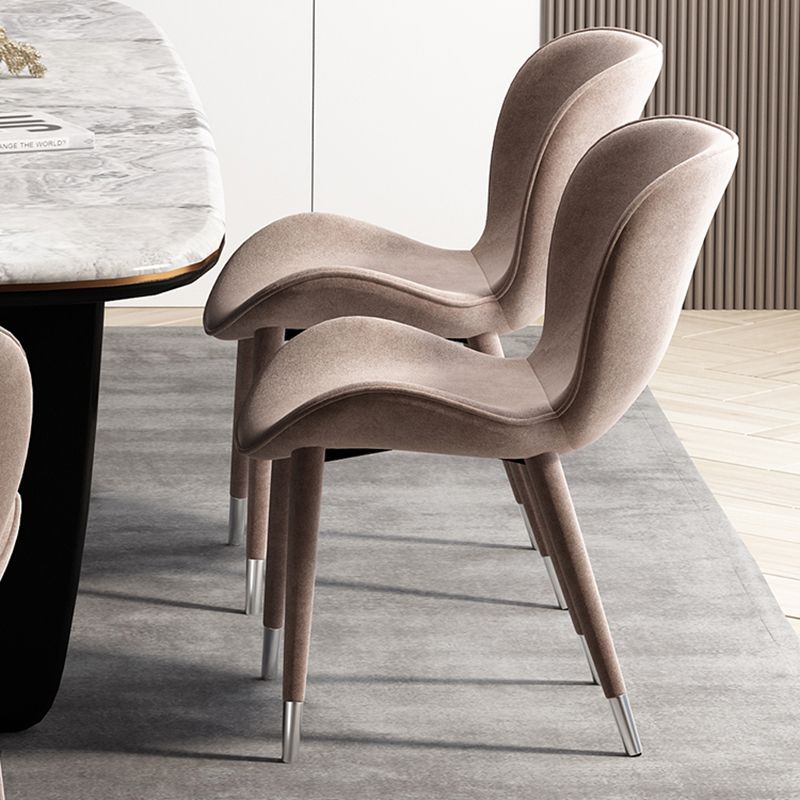Silla de comedor de tela de lino de estilo moderno, silla de comedor con respaldo sólido y brazo para cocina
