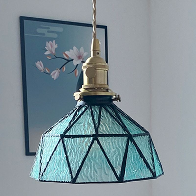 Luce a sospensione di vetro geometrica 1 illuminazione giù per il corridoio