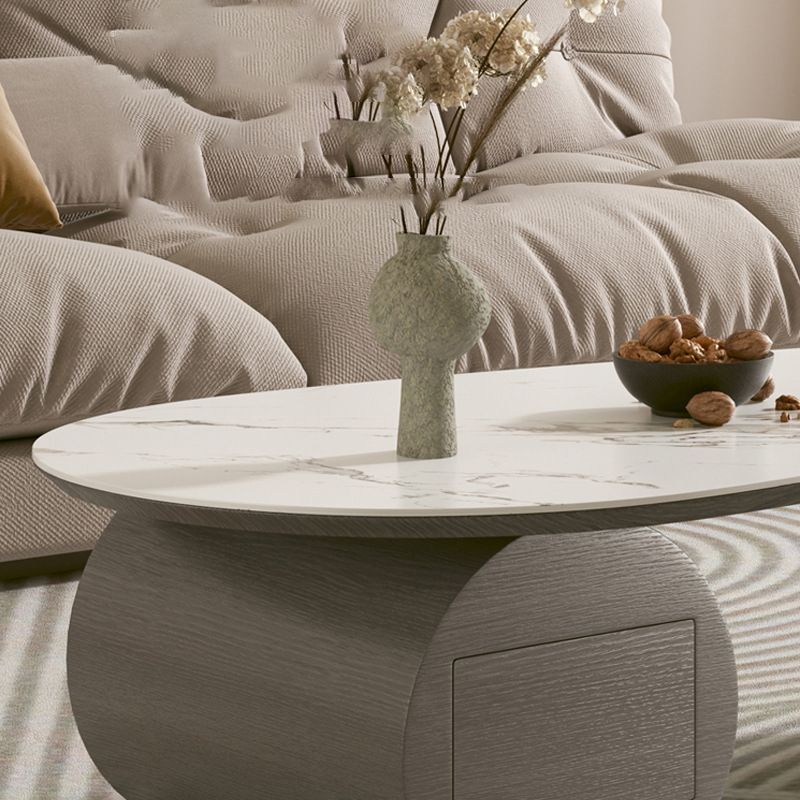 Modern Abstract Base Coffee Table Slate Free Form Coffee Cocktail Table with drawers