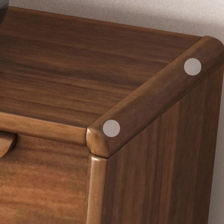 Soft Close Drawers Mid-Century Modern Chest Squared Legs Accent Chest in Brown