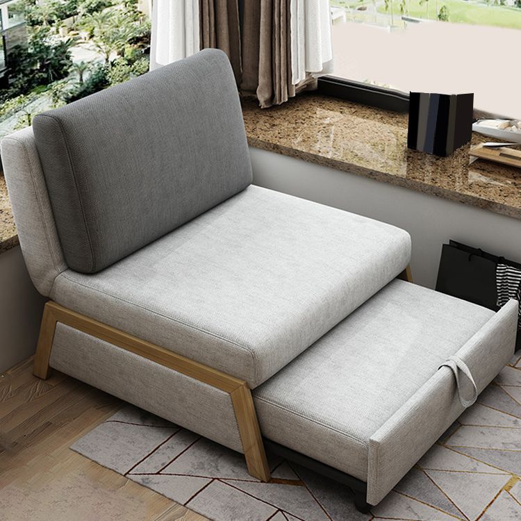 Contemporary Grey/Green Daybed Metal Upholstered Kids Bed with Panel Headboard