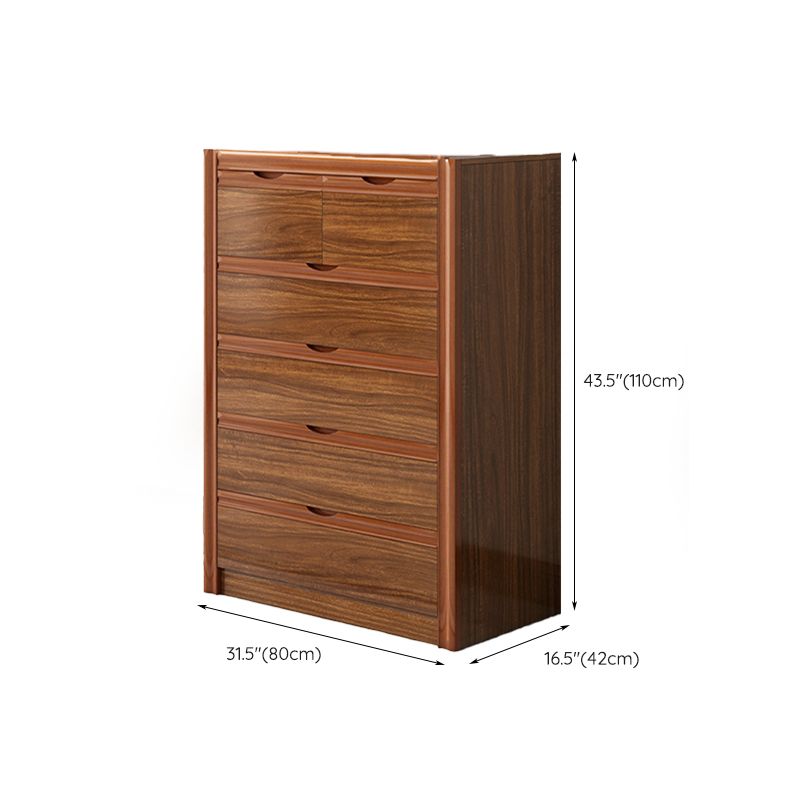 Contemporary Storage Chest Bedroom Chest in Brown with Drawers