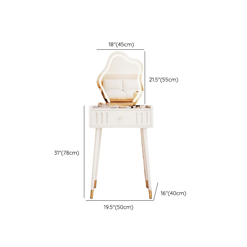 15" Wide Contemporary Make-up Vanity Wooden White Dressing Table