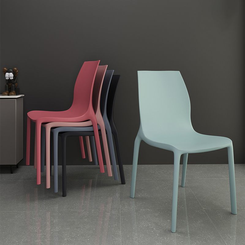 Sillas de comedor sin brazos apilables contemporáneas, silla con respaldo sólido para uso doméstico