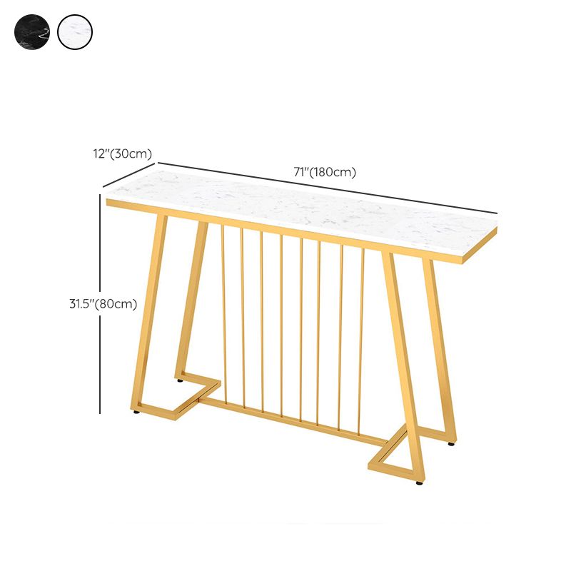 31.5" Tall Marble Console Table 1-shelf Stain Resistant End Table