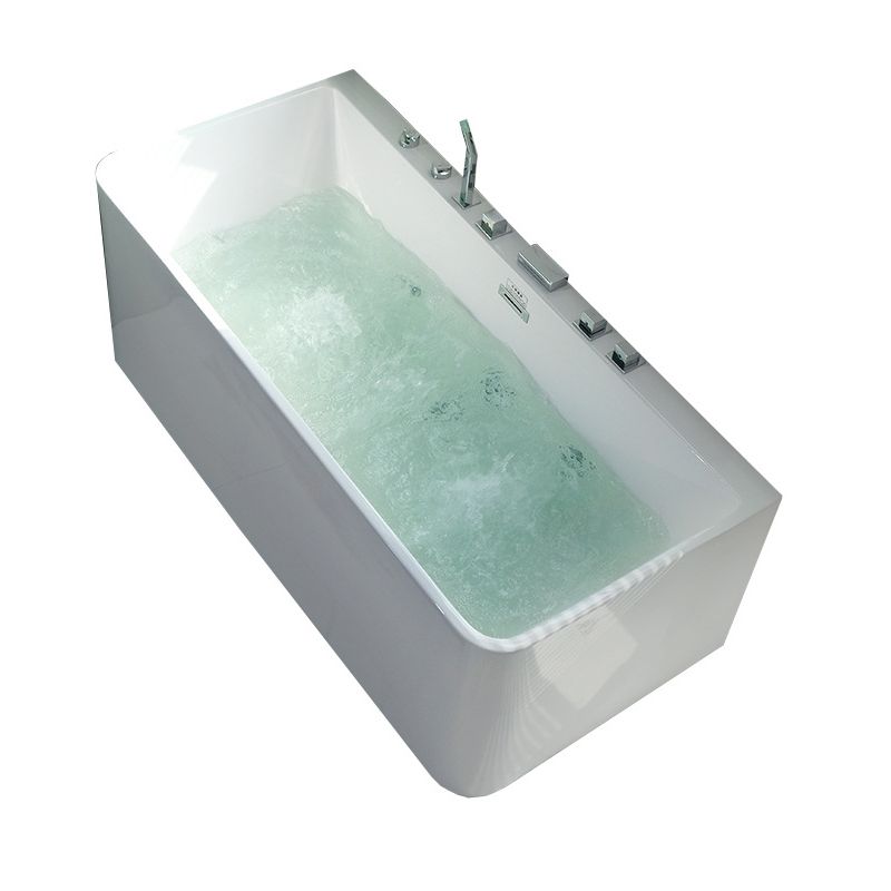 Rectangular Soaking Acrylic Bathtub Contemporary Bath Tub with Drain and Overflow Trim
