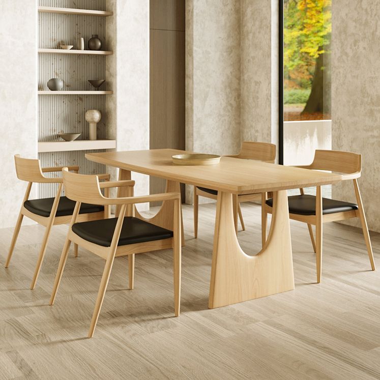 Modern 1/2/4/5 Pieces Rectangle Dining Set Solid Wood Dining Table with Chairs