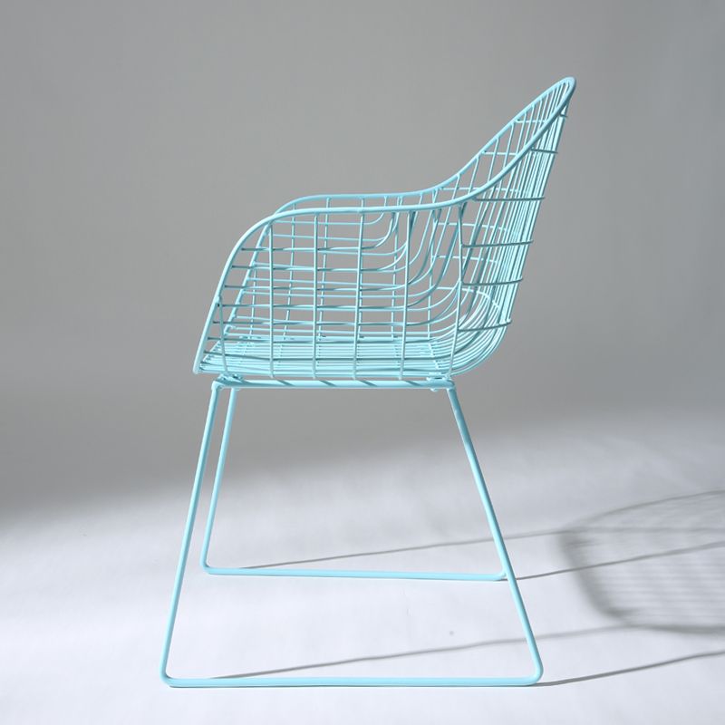 Contemporary Style Metal Dining Room Chair Windsor Back Arm Chair for Kitchen