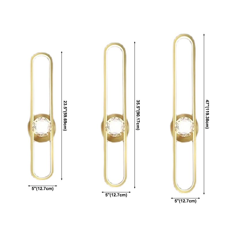 Metal Oval Shade Wall Sconce Modern Style 1 Light Wall Mount Lighting
