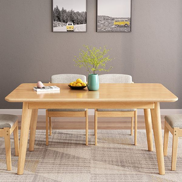 Modern Wooden Dining Table Rectangle Table with 4 Legs for Dinning Room